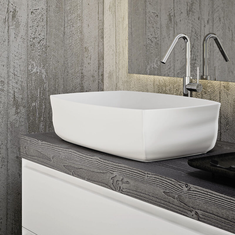 Lavabo d'appoggio in ceramica Cuir by Arbi Arredobagno