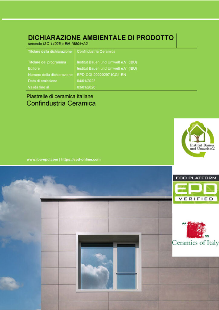 Nuova Environmental Product Declaration (EPD) delle superfici ceramiche italiane ceramica.info
